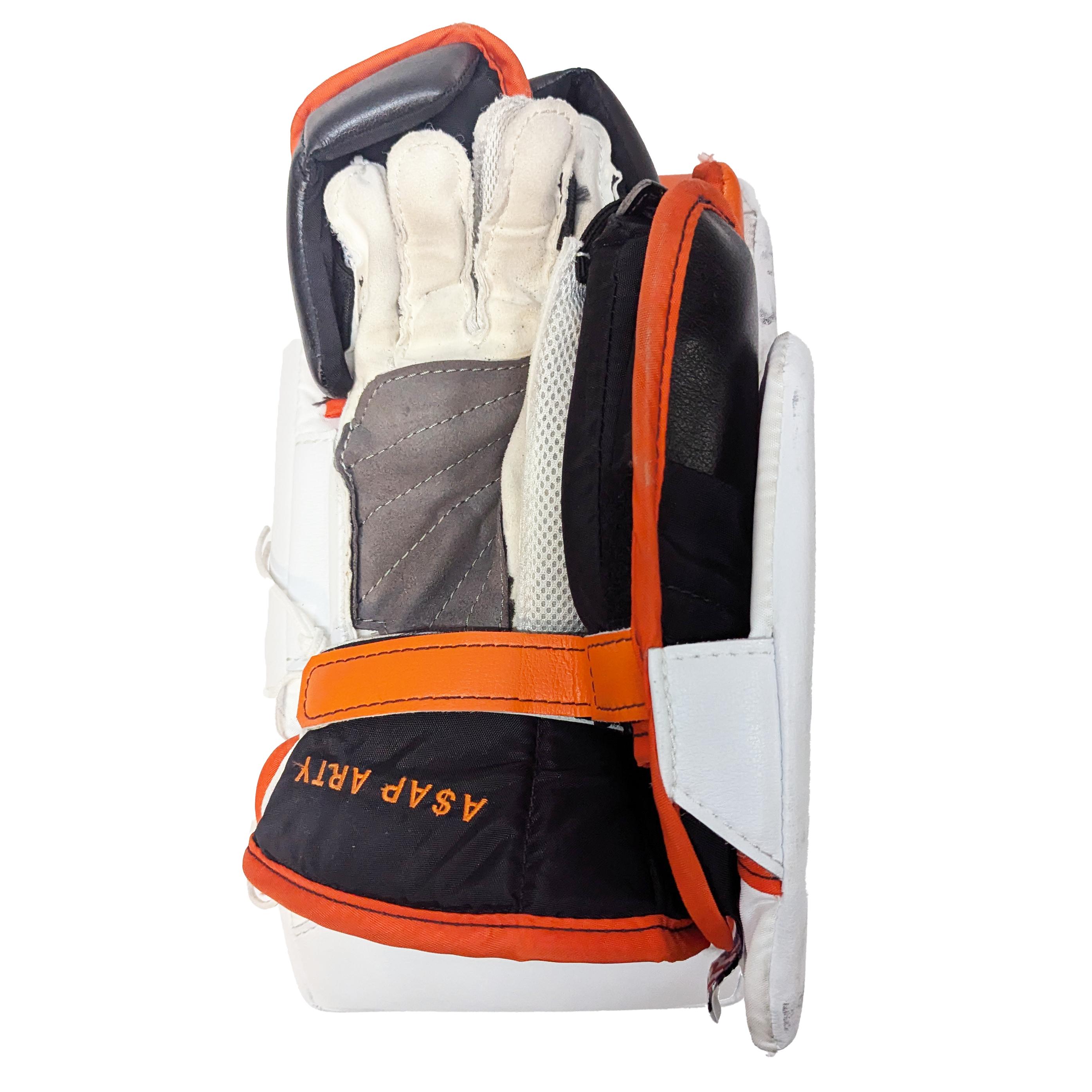 Vaughn Velocity V10 XP - Bloqueur de gardien de but professionnel d'occasion (blanc/orange)
